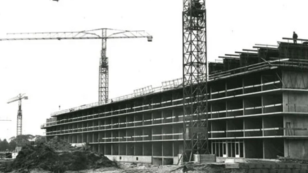Bouw Flat Vollenhove 1 september 1966.